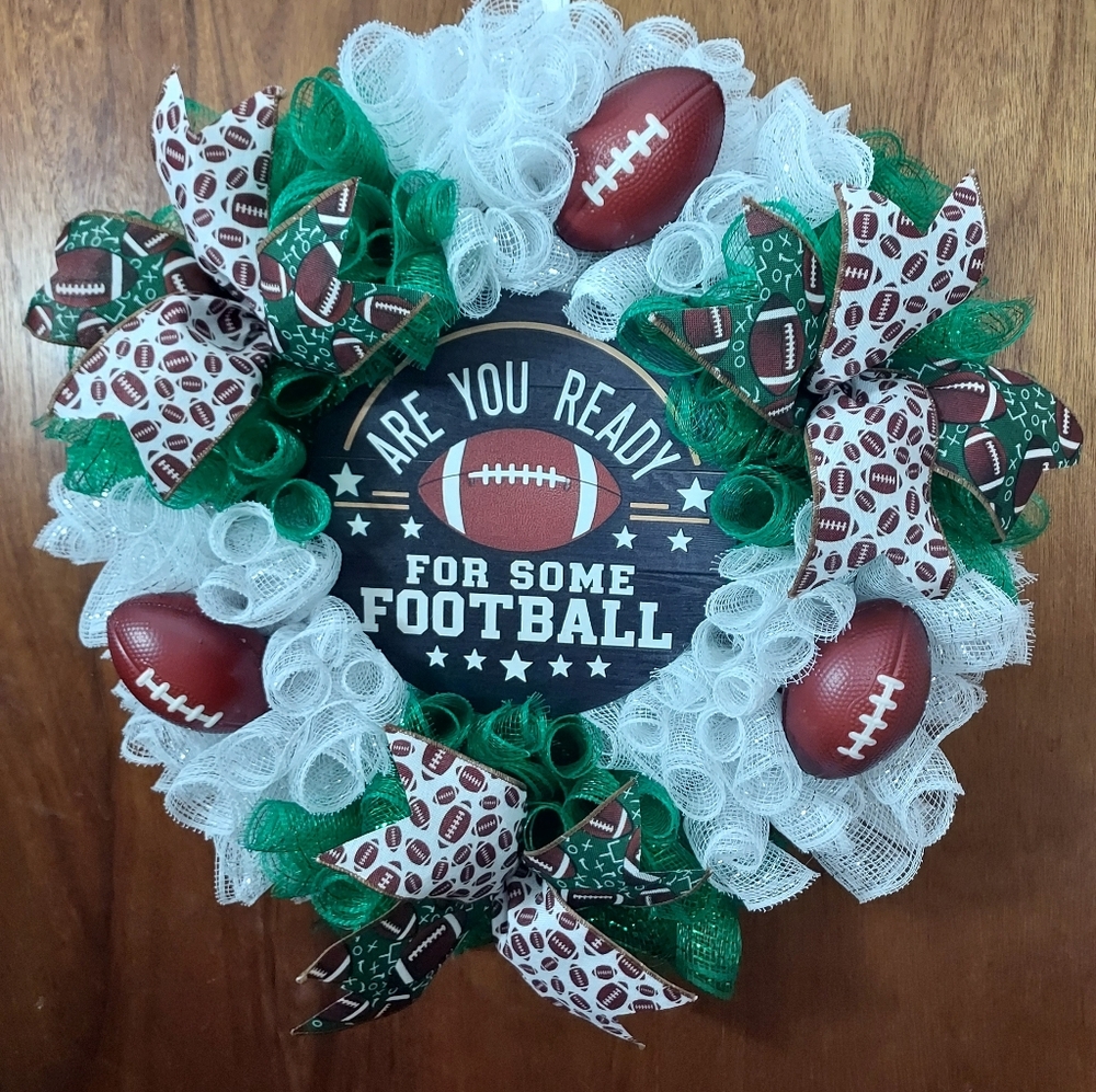 Football Wreath , Are You Ready For Some Football , Sports Door Or Wall Decor